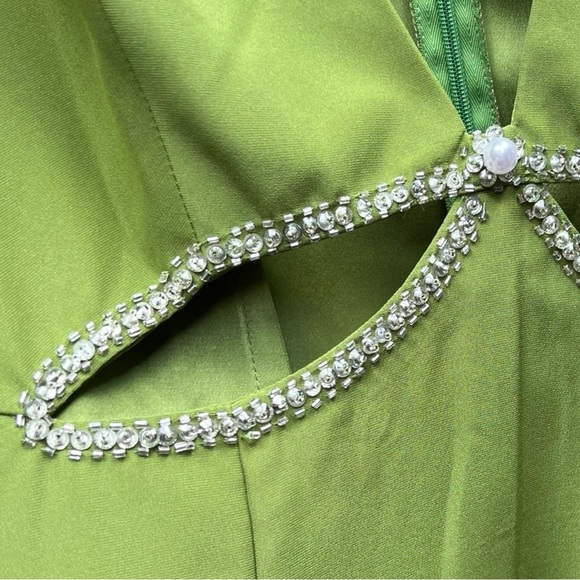 🌻NEW w.Tags MAC DUGGAL Apple Plunge Neck Puff Sleeve Cut Out Gown Size 10 $458 - Picture 7 of 13